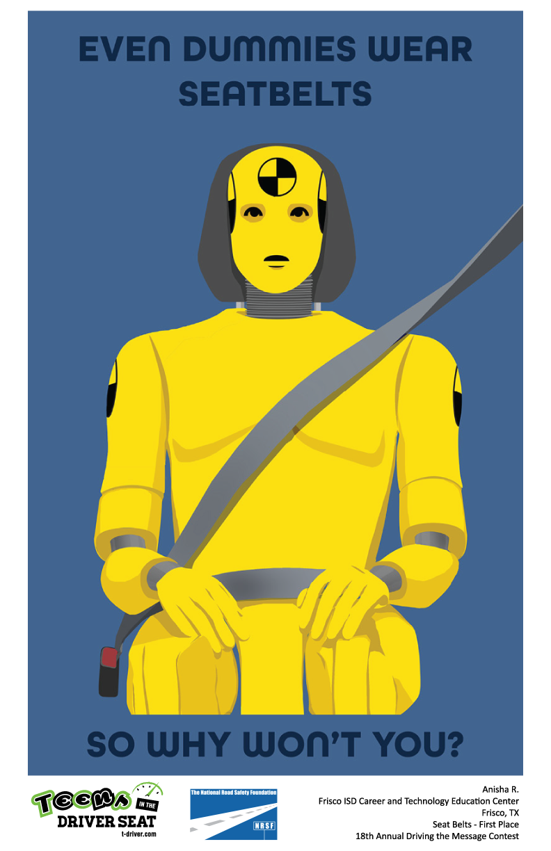Even Dummies wear seatbelts poster