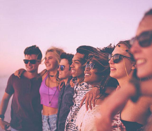 teens at the beach